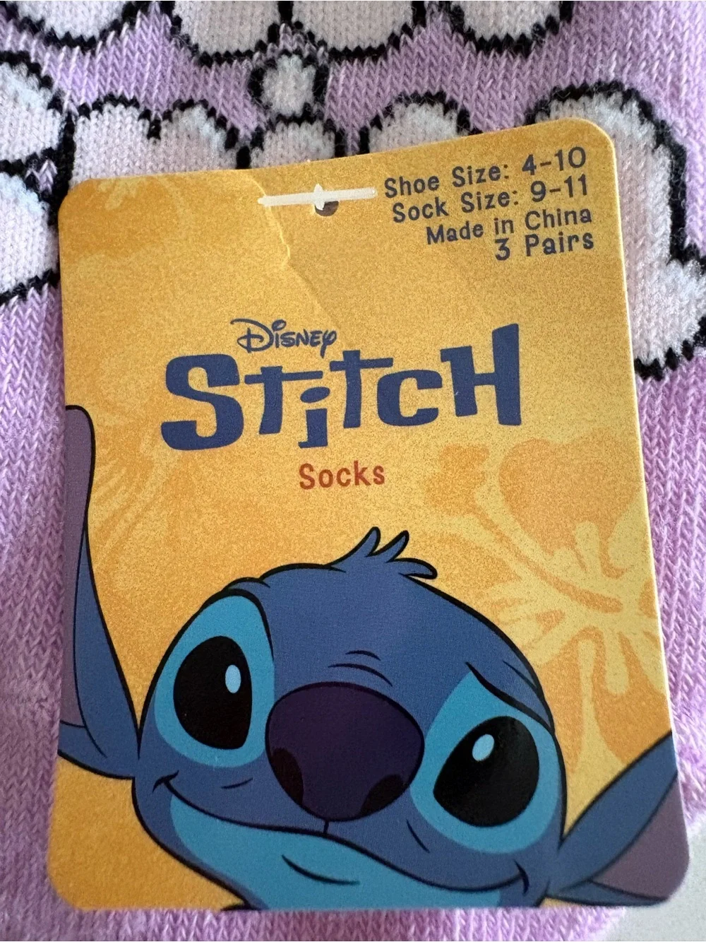 Disney Lilo & Stitch Angel Polyester Socks w/ 3D Ears 3-pack